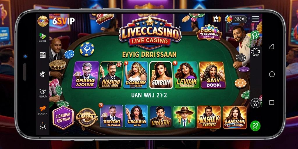 Screenshot 6SVIP menampilkan interaksi seru di Live Casino.