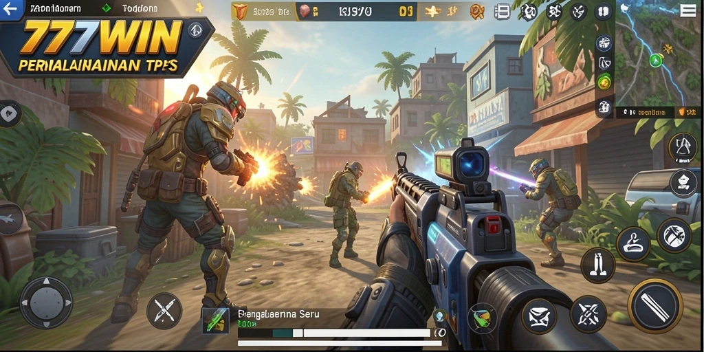 Tangkapan layar gameplay <strong>777WIN</strong> menampilkan aksi seru dan strategi dalam TPS.