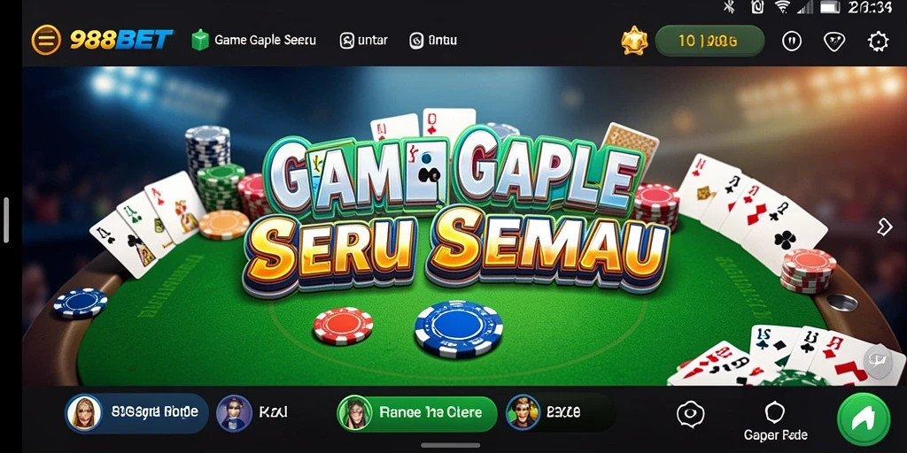 Tampilan gameplay Gaple yang dinamis dan menarik di 988BET.