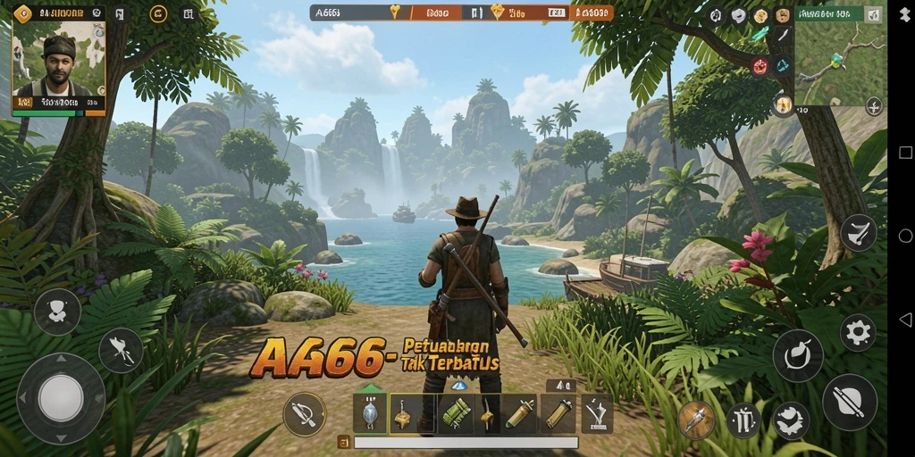 Screenshot gameplay AA666 menunjukkan petualangan mendalam di dunia terbuka.