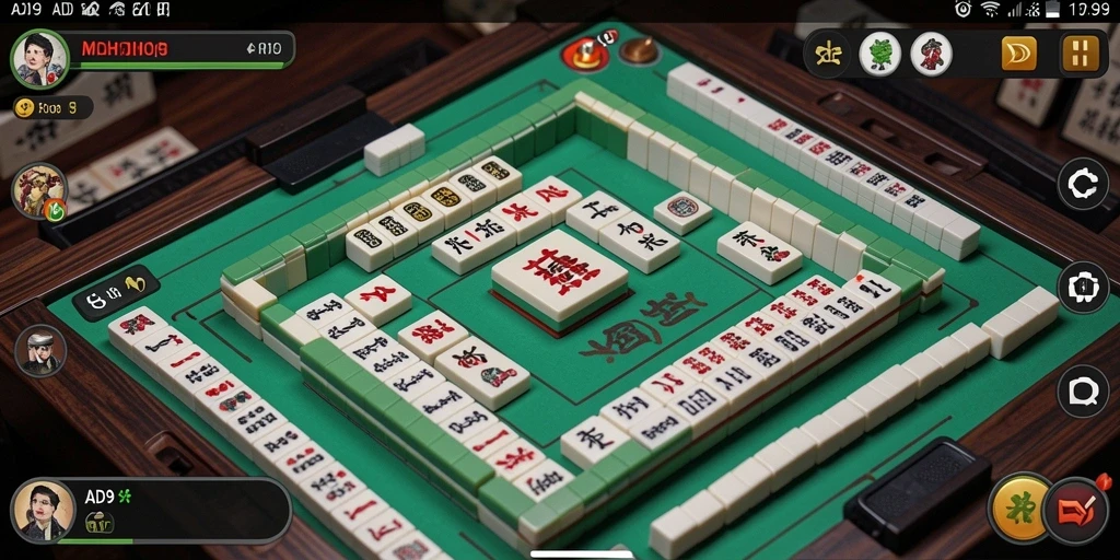 Tampilan gameplay mendebarkan dari ADI99 dengan ubin Mahjong yang berwarna-warni.