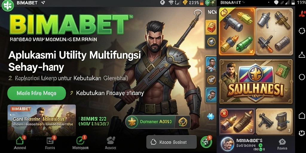 Tampilan utama aplikasi BIMABET dengan fitur pengingat dan tugas.