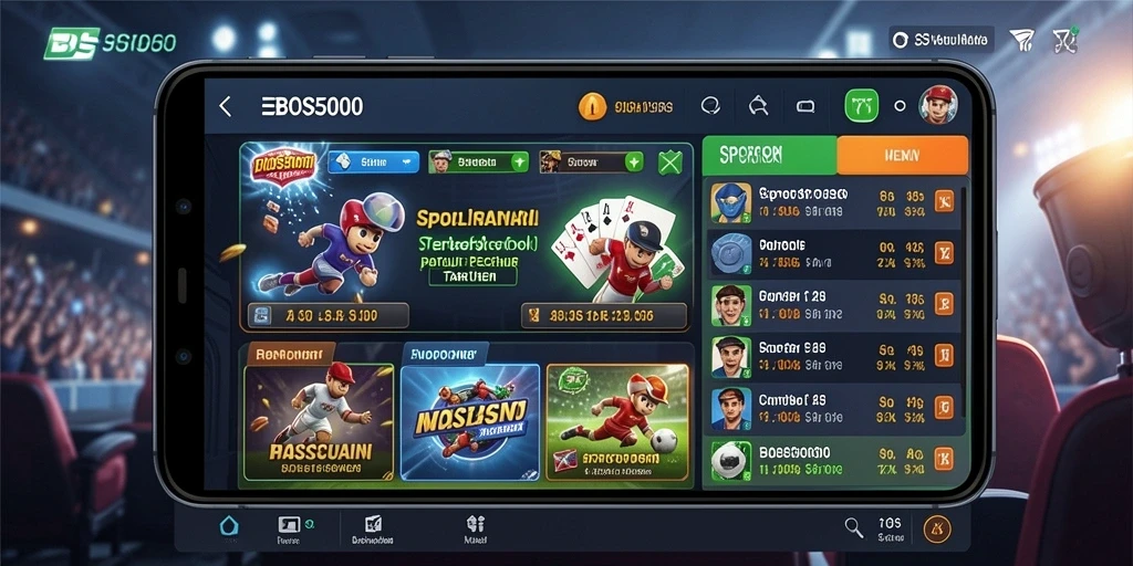 Tampilan menarik dari gameplay taruhan di BOS5000.
