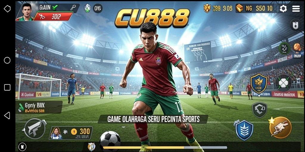 Tampilan gameplay menarik dari CU888 dengan aksi olahraga yang seru.