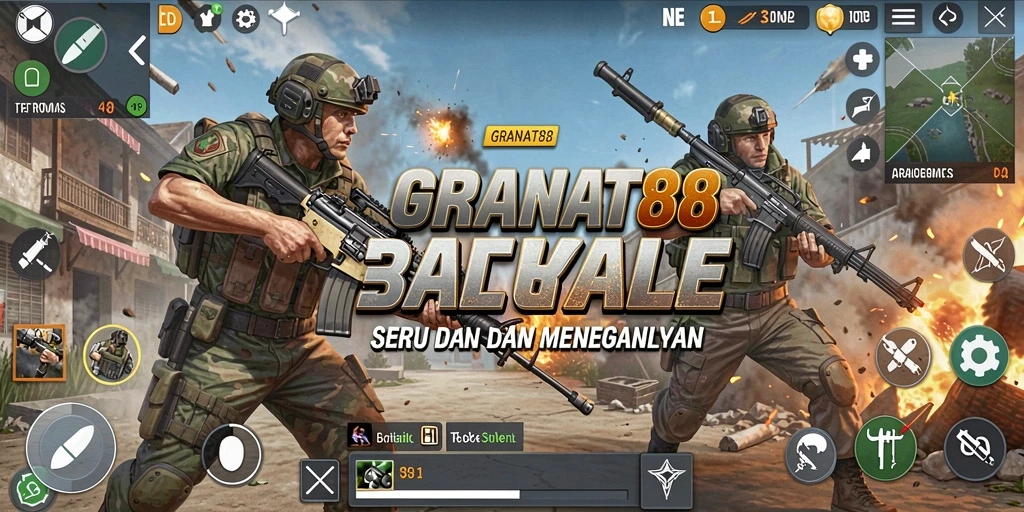 Screenshot gameplay GRANAT88 yang menunjukkan aksi seru Battle Royale.