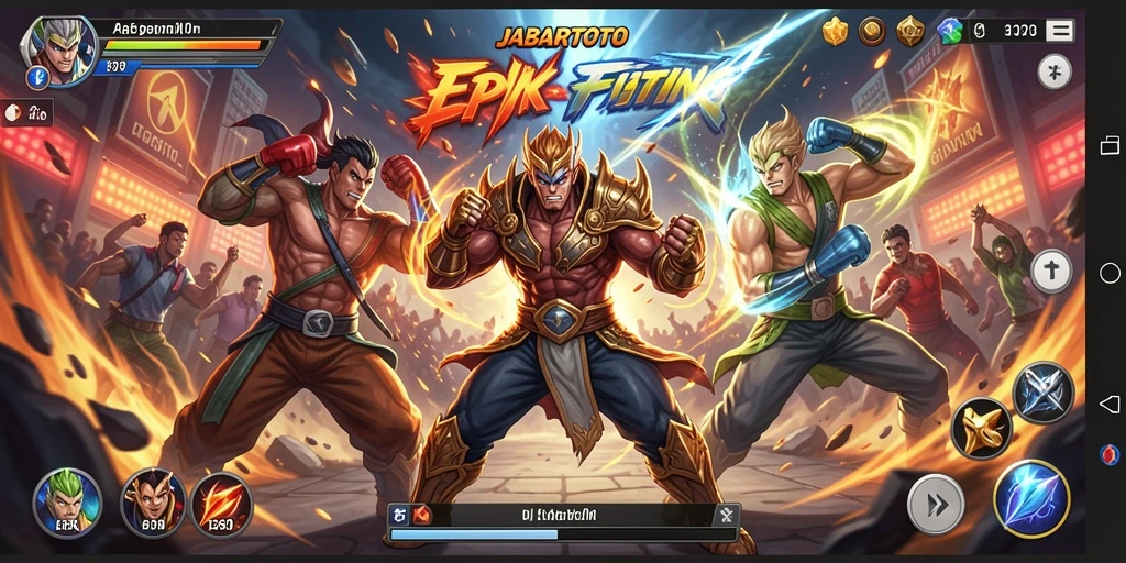 Tampilan gameplay seru dalam JABARTOTO saat bertarung.