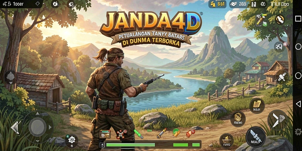 Screenshot gameplay <strong>JANDA4D</strong> menampilkan dunia terbuka yang megah dan interaksi antar pemain.