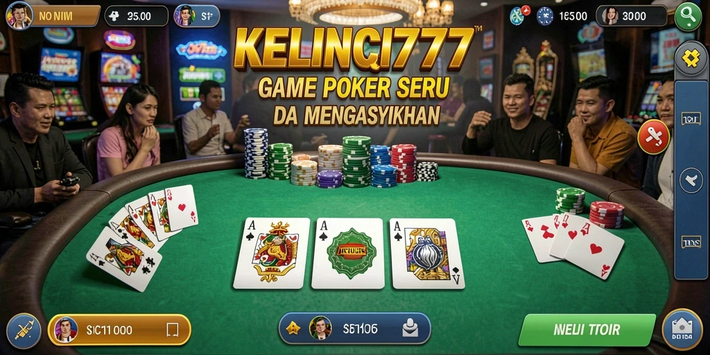 Tampilan menarik dari gameplay Poker di KELINCI777.