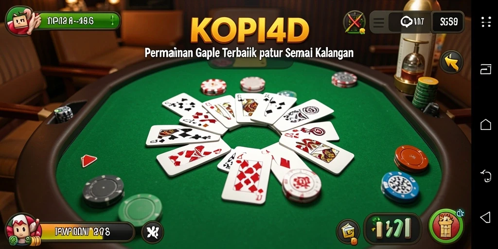 Screenshot KOPI4D menunjukkan gameplay Gaple yang seru dan interaktif.