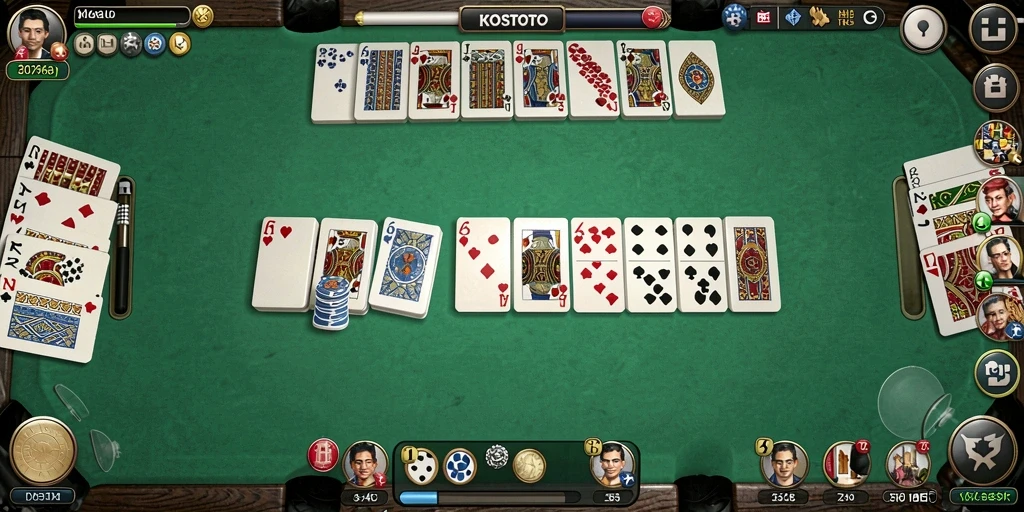 Tampilan gameplay Gaple KOSTOTO yang seru dan interaktif.