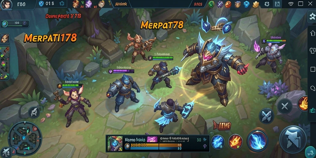 Screenshot gameplay MOBA yang menegangkan dari MERPATI178.