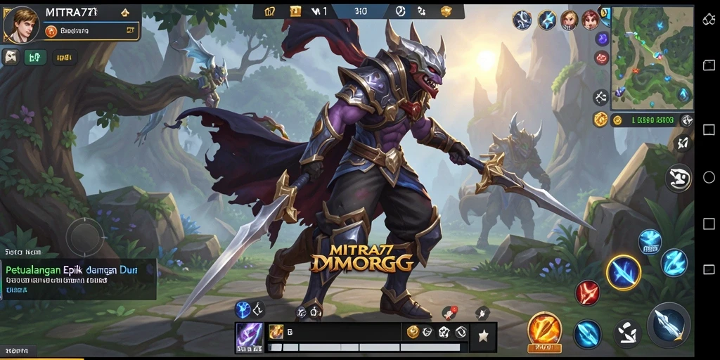 Tampilan gameplay <strong>MITRA77</strong> yang mendalam dan penuh aksi.