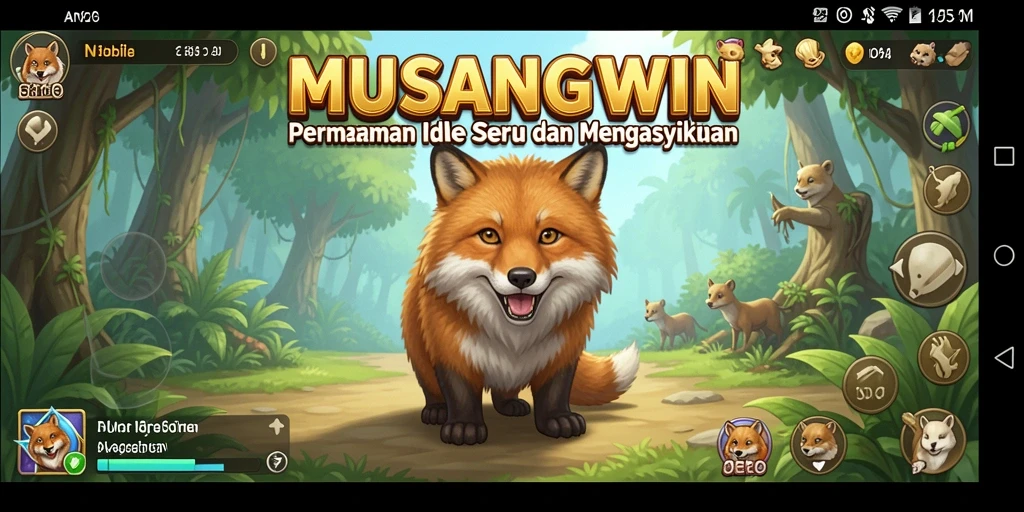 Tangkapan layar dari gameplay MUSANGWIN yang menampilkan pengalaman Idle.