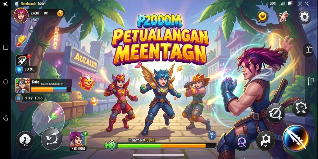 Tangkapan layar permainan P200M yang menunjukkan aksi Arcade yang mendebarkan.