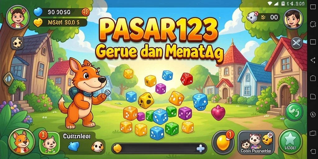 Tampilan gameplay PASAR123 yang menarik dan penuh warna.