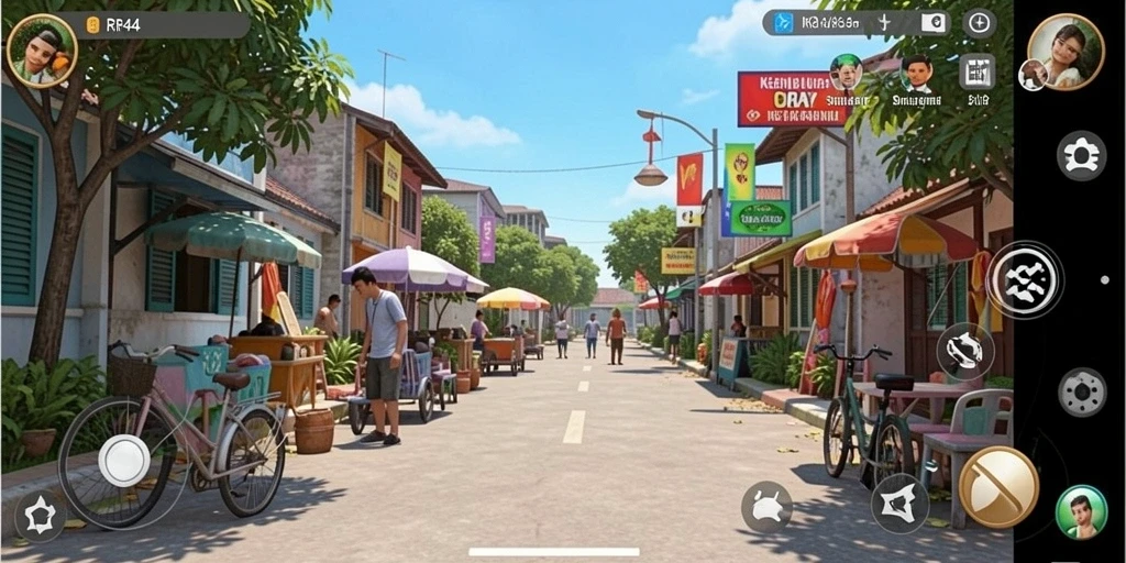 Screenshot gameplay utama RR44 yang menunjukkan aktivitas simulasi.