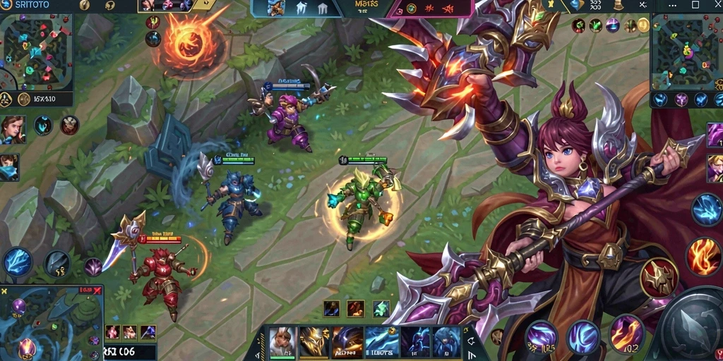 Tampilan gameplay seru dalam SRITOTO dengan aksi seru antar karakter.