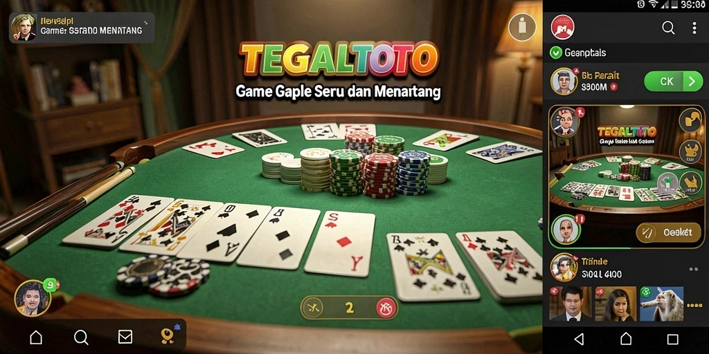 Tampilan gameplay Gaple yang seru dan interaktif di TEGALTOTO.