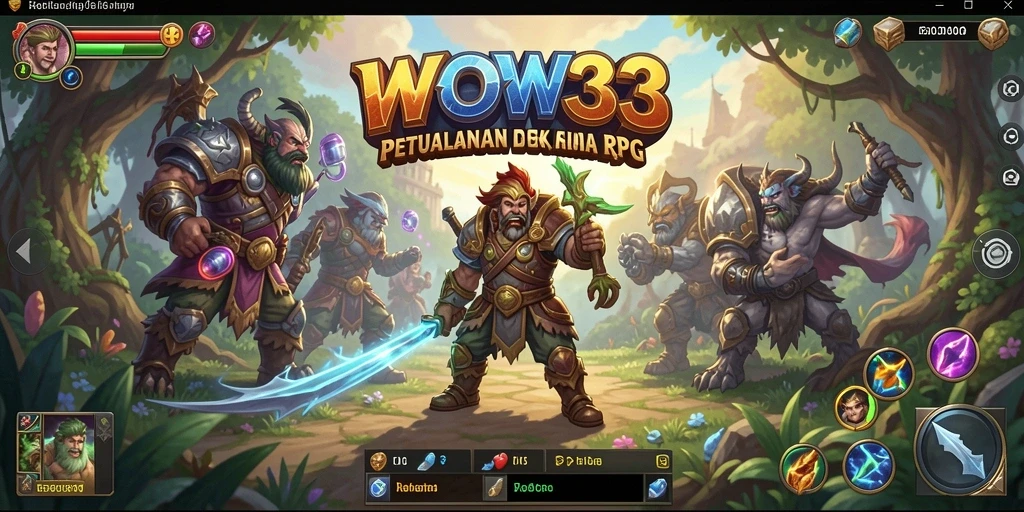 Tampilan gameplay WOW33 yang menakjubkan dalam pertempuran RPG.